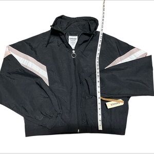 Garage Black Hooded Windbreaker womens size S/P